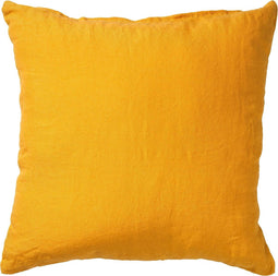 Dutch Decor LINN - Kussenhoes 45x45 cm - 100% linnen - effen kleur - Golden Glow - geel - met rits - zonder binnenkussen