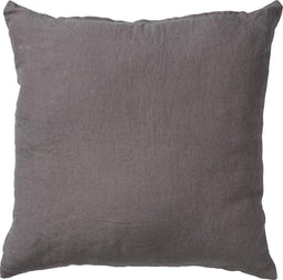 Dutch Decor LINN - Sierkussen 45x45 cm - 100% linnen - effen kleur - Charcoal Gray - antraciet - Inclusief binnenkussen