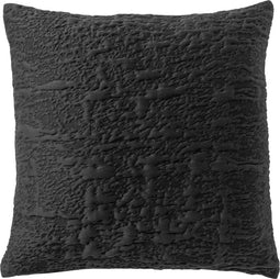Dutch Decor LYLA - Kussenhoes 45x45 cm - 3D - effen print - Raven - zwart - met rits - zonder binnenkussen
