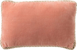 Dutch Decor MANOE - Kussenhoes 30x50 cm - effen kleur - met rand van jute - Muted Clay - roze - met rits - zonder binnenkussen