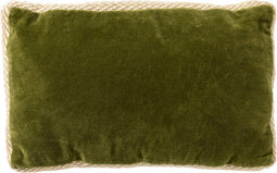 Dutch Decor MANOE - Kussenhoes 30x50 cm - effen kleur - met rand van jute - Cardamom Seed - donkergroen - met rits - zonder binnenkussen