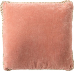 Dutch Decor MANOE - Kussenhoes 45x45 cm - effen kleur - met rand van jute - Muted Clay - roze - met rits - zonder binnenkussen