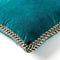 Dutch Decor MANOE - Kussenhoes 45x45 cm - effen kleur - met rand van jute - Deep Lake - petrol - met rits - zonder binnenkussen