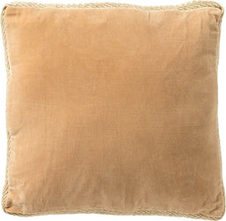 Dutch Decor MANOE - Sierkussen 45x45 cm - effen kleur - met rand van jute - Semolina - beige - Inclusief binnenkussen
