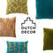 Dutch Decor MANOE - Sierkussen 45x45 cm - effen kleur - met rand van jute - Cardamom Seed - donkergroen - Inclusief binnenkussen