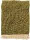 Dutch Decor - MAYBEL - Plaid 140x180 cm - met ingeweven patroon - effen kleur met franjes - Olive Branch - groen