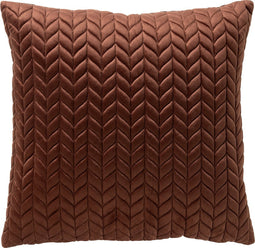 Dutch Decor MELINA - Kussenhoes 45x45 cm - luxe visgraatmotief - effen kleur - Cappuccino - bruin - met rits - zonder binnenkussen