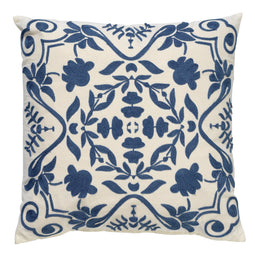 Dutch Decor - MENA - Sierkussen katoen - 45x45 cm - Provincial Blue - blauw