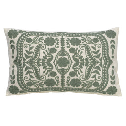 Dutch Decor - MIMI - Kussenhoes van katoen 30x50 cm - Jadeite - groen en wit
