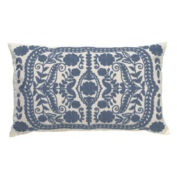 Dutch Decor - MIMI - Sierkussen van katoen 30x50 cm - Provincial Blue - blauw en wit