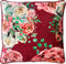 Dutch Decor MINOU - Kussenhoes 45x45 cm - velvet - bloemen - red plum - roze - rood - groen - streepjes - met rits - zonder binnenkussen