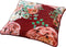 Dutch Decor MINOU - Sierkussen 45x45 cm - velvet - bloemen - red plum - roze - rood - groen - streepjes - Inclusief binnenkussen