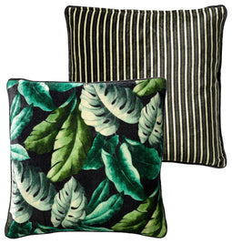 Dutch Decor - MOBY - Kussenhoes 45x45 cm - velvet - botanisch - raven - zwart