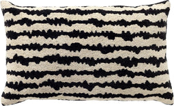 Dutch Decor NANDO - Kussenhoes 30x50 cm - Raven - zwart wit gestreept - multicolour - met rits - zonder binnenkussen