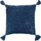 Dutch Decor NINO - Kussenhoes van katoen 45x45 cm Insignia Blue - blauw - met flosjes - met rits - zonder binnenkussen