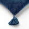Dutch Decor NINO - Kussenhoes van katoen 45x45 cm Insignia Blue - blauw - met flosjes - met rits - zonder binnenkussen