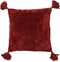 Dutch Decor NINO - Kussenhoes van katoen 45x45 cm Merlot - rood - met flosjes - met rits - zonder binnenkussen
