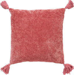 Dutch Decor NINO - Sierkussen van katoen 45x45 cm Dusty Rose - roze - kussentje met flosjes - Inclusief binnenkussen