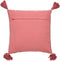 Dutch Decor NINO - Sierkussen van katoen 45x45 cm Dusty Rose - roze - kussentje met flosjes - Inclusief binnenkussen