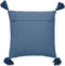 Dutch Decor NINO - Sierkussen van katoen 45x45 cm Insignia Blue - blauw - kussentje met flosjes - Inclusief binnenkussen