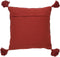 Dutch Decor NINO - Sierkussen van katoen 45x45 cm Merlot - rood - kussentje met flosjes - Inclusief binnenkussen