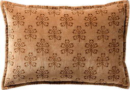 Dutch Decor OAKLYN - Kussenhoes 30x50 cm - met subtiel bloemmotief - Affogato - bruin - met rits - zonder binnenkussen