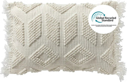 Dutch Decor ODIN - Kussenhoes 40x60 cm van 90% gerecycled polyester - in effen kleur - Eco Line collectie - Snow White - wit - met rits - zonder binnenkussen