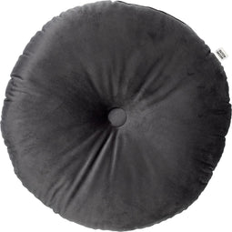 Dutch Decor - OLLY - Sierkussen rond velvet Ø40 cm - Charcoal Gray - antraciet