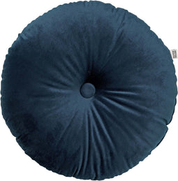 Dutch Decor - OLLY - Sierkussen rond velvet Ø40 cm - Insignia Blue - donkerblauw