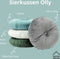 Dutch Decor - OLLY - Sierkussen rond velvet Ø40 cm - Micro Chip - lichtgrijs