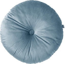 Dutch Decor - OLLY - Sierkussen rond velvet Ø40 cm - Provincial Blue - lichtblauw