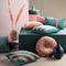 Dutch Decor PEBBE - Kussenhoes velvet 45x45 cm - sagebrush green - groen - strepen - met rits - zonder binnenkussen