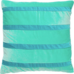 Dutch Decor PEMM - Kussenhoes velvet 45x45 cm - Beveled Glass - groen - blauwe streepjes - met rits - zonder binnenkussen