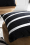 Dutch Decor PEMM - Kussenhoes velvet 45x45 cm - raven - zwart - witte streepjes - met rits - zonder binnenkussen