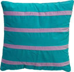 Dutch Decor PEMM - Sierkussen velvet 45x45 cm - aquarelle - blauw - paarse streepjes - Inclusief binnenkussen