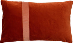 Dutch Decor PIPPA - Sierkussen velvet Potters Clay 30x50 cm - oranje - Inclusief binnenkussen
