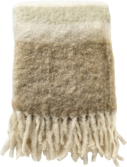 Dutch Decor Plaid Lenard - Wol mix - Beige - 130x170 cm - Irish Cream - Gestreept