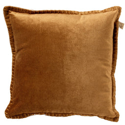 Dutch Decor - REBEL - Sierkussen velvet 45x45 cm Tobacco Brown - bruin