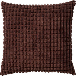 Dutch Decor ROME - Kussenhoes 45x45 cm - 100% polyester - effen kleur - Rocky Road - donkerbruin - met rits