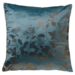 Dutch Decor - ROSALIE - Kussenhoes 45x45 cm - velvet - bloemen en blaadjes - Sagebrush Green - groen
