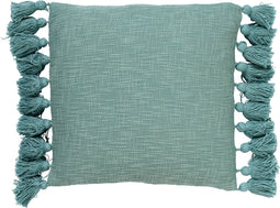 Dutch Decor RUBY - Kussenhoes 45x45 cm - 100% katoen - met flosjes - Jadeite - lichtgroen - met rits - zonder binnenkussen