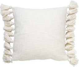 Dutch Decor RUBY - Kussenhoes 45x45 cm - 100% katoen - met flosjes - Snow White - wit - met rits - zonder binnenkussen