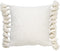 Dutch Decor RUBY - Kussenhoes 45x45 cm - 100% katoen - met flosjes - Snow White - wit - met rits - zonder binnenkussen