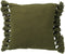 Dutch Decor RUBY - Kussenhoes 45x45 cm - 100% katoen - met flosjes - Chive - groen - met rits - zonder binnenkussen