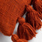 Dutch Decor RUBY - Kussenhoes 45x45 cm - 100% katoen - met flosjes - Potters Clay - oranje - met rits - zonder binnenkussen