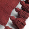 Dutch Decor RUBY - Kussenhoes 45x45 cm - 100% katoen - met flosjes - Merlot - rood - met rits - zonder binnenkussen