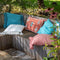 Dutch Decor RUBY - Kussenhoes 45x45 cm - 100% katoen - met flosjes - Aquarelle - blauw - met rits - zonder binnenkussen