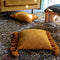 Dutch Decor RUBY - Kussenhoes 45x45 cm - 100% katoen - met flosjes - Golden Glow - geel - met rits - zonder binnenkussen