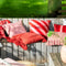 Dutch Decor RUBY - Kussenhoes 45x45 cm - 100% katoen - met flosjes - Aurora Red - rood - met rits - zonder binnenkussen