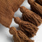Dutch Decor RUBY - Kussenhoes 45x45 cm - 100% katoen - met flosjes - Tobacco Brown - bruin - met rits - zonder binnenkussen